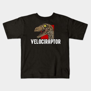 Awesome Velociraptor Dinosaur Ferocious Dino Kids T-Shirt